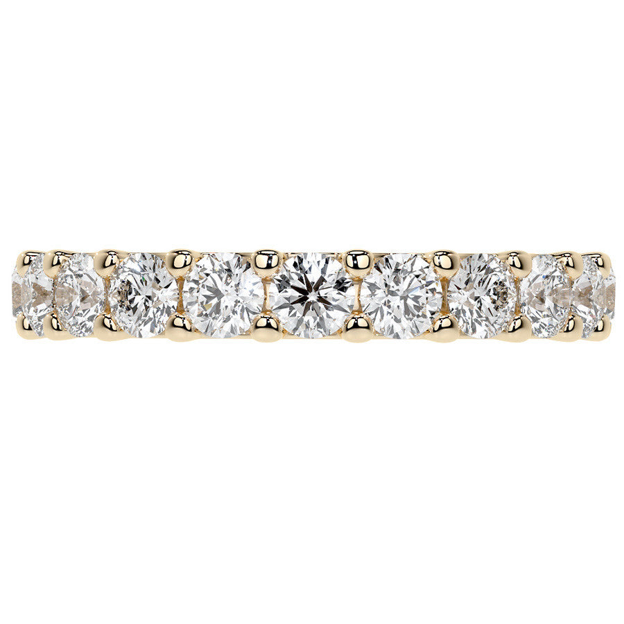 Round Brilliant U-Prong Moissanite Eternity Ring 1.9ct - 2.2ct