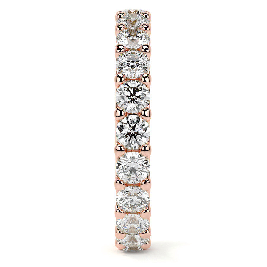 Round Brilliant U-Prong Moissanite Eternity Ring 1.9ct - 2.2ct