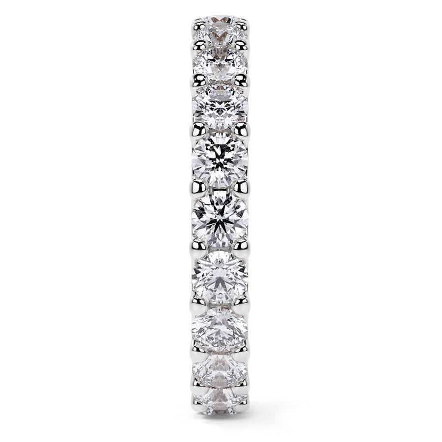Round Brilliant U-Prong Moissanite Eternity Ring 1.9ct - 2.2ct