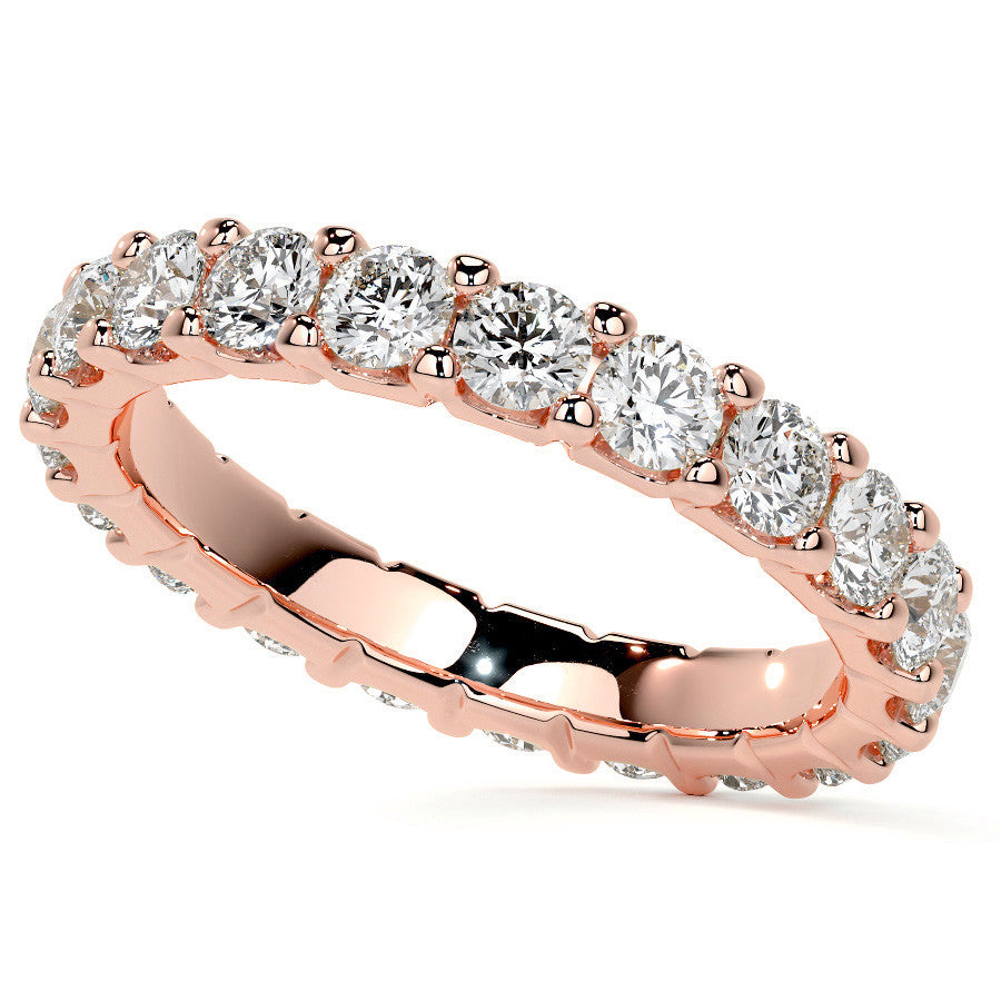 Round Brilliant U-Prong Moissanite Eternity Ring 1.9ct - 2.2ct