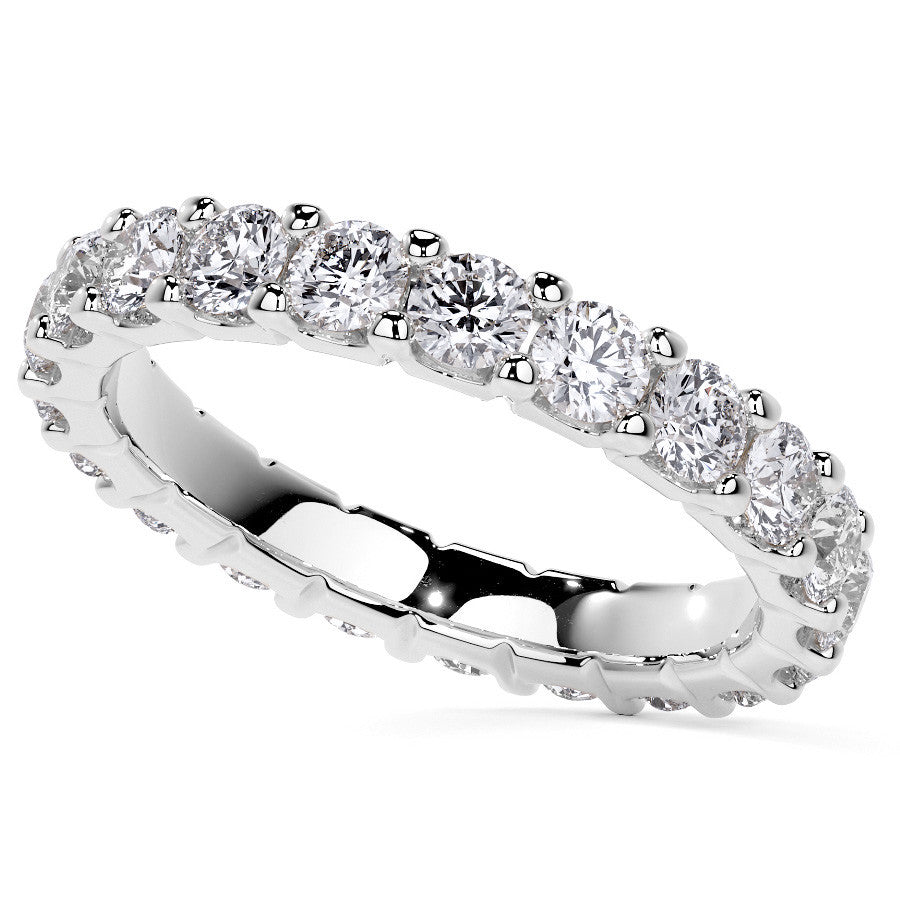 Round Brilliant U-Prong Moissanite Eternity Ring 1.9ct - 2.2ct
