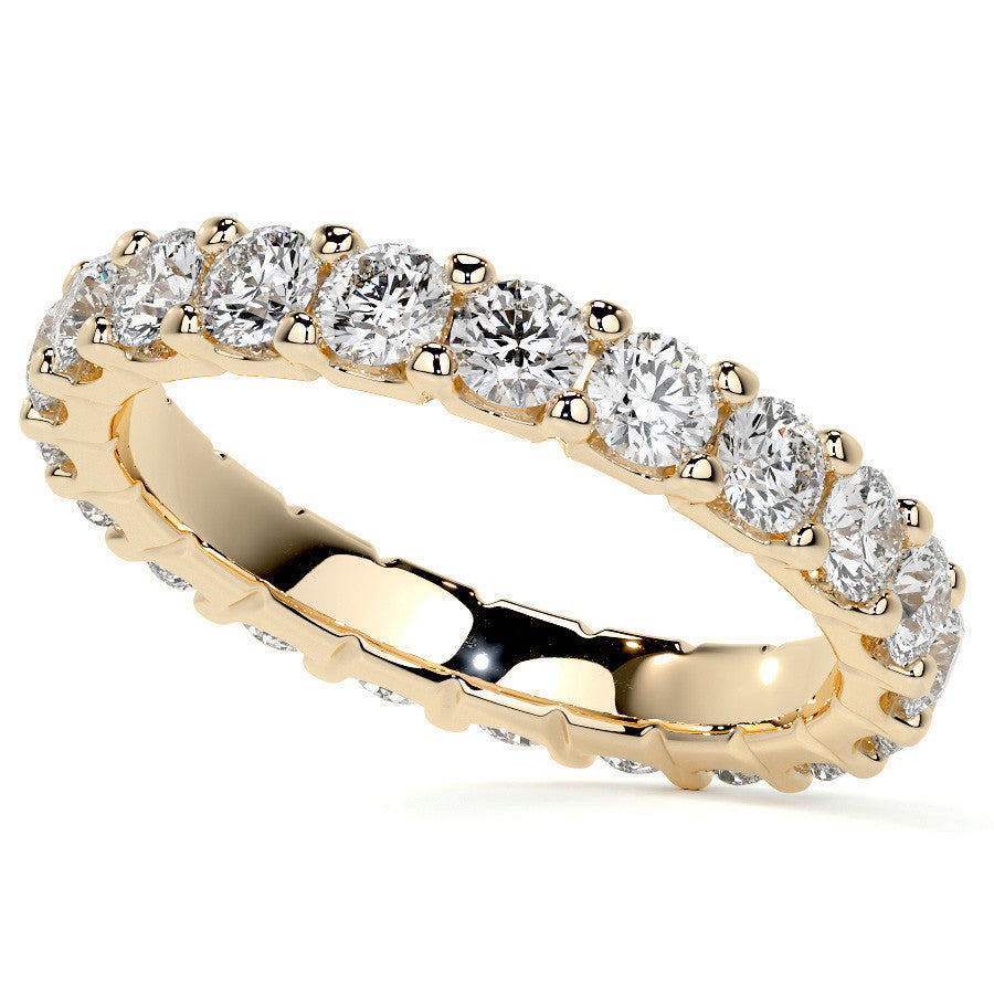 Round Brilliant U-Prong Moissanite Eternity Ring 1.9ct - 2.2ct