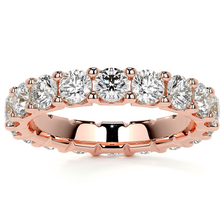 Round Brilliant U-Prong Moissanite Eternity Ring 2.4ct - 2.7ct