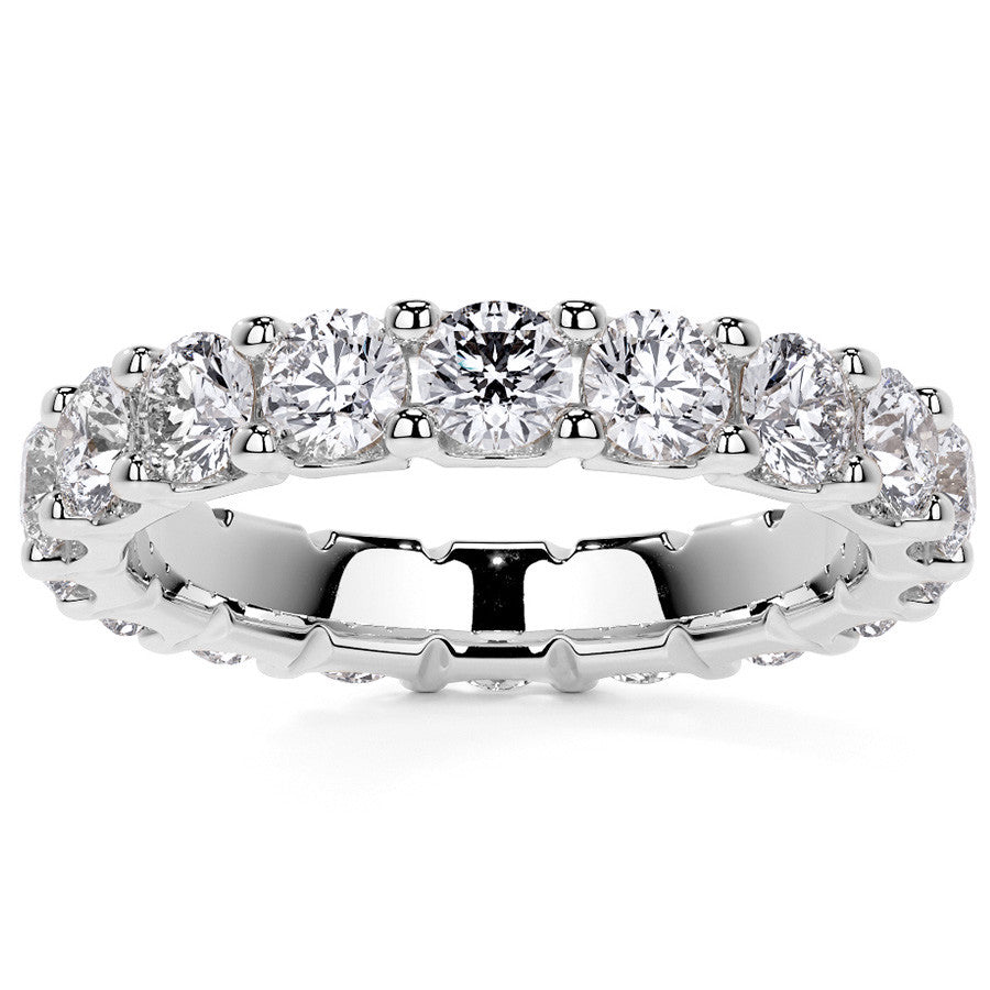 Round Brilliant U-Prong Moissanite Eternity Ring 2.4ct - 2.7ct