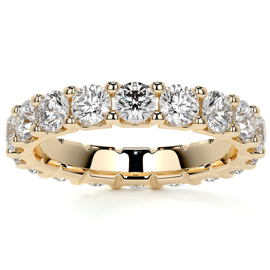 Round Brilliant U-Prong Moissanite Eternity Ring 2.4ct - 2.7ct