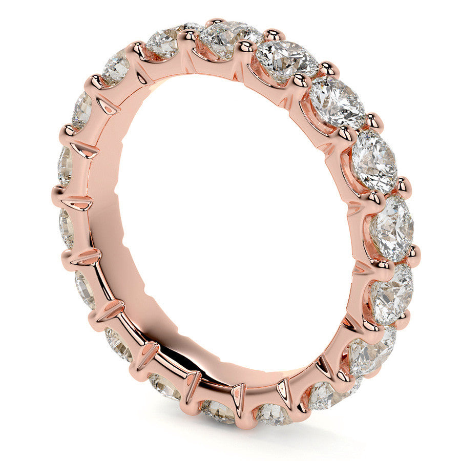 Round Brilliant U-Prong Moissanite Eternity Ring 2.4ct - 2.7ct