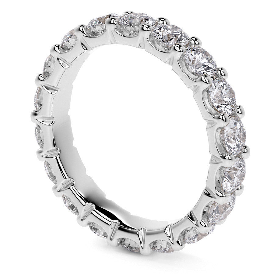 Round Brilliant U-Prong Moissanite Eternity Ring 2.4ct - 2.7ct