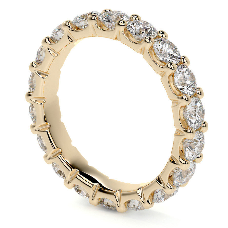 Round Brilliant U-Prong Moissanite Eternity Ring 2.4ct - 2.7ct
