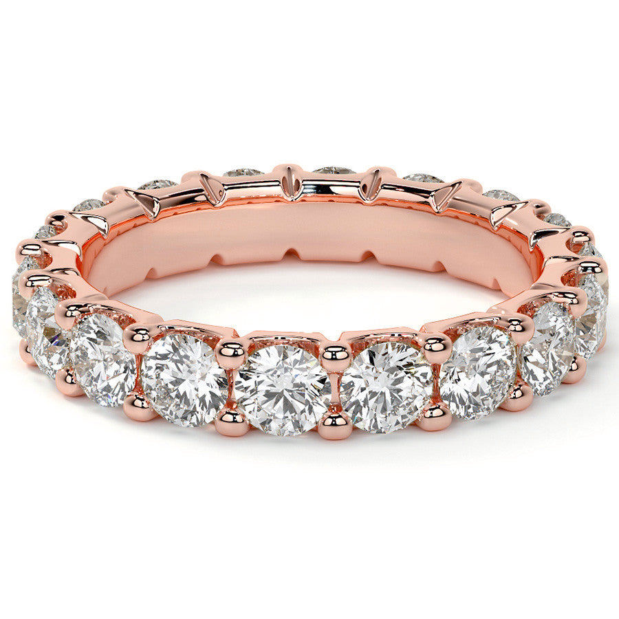 Round Brilliant U-Prong Moissanite Eternity Ring 2.4ct - 2.7ct