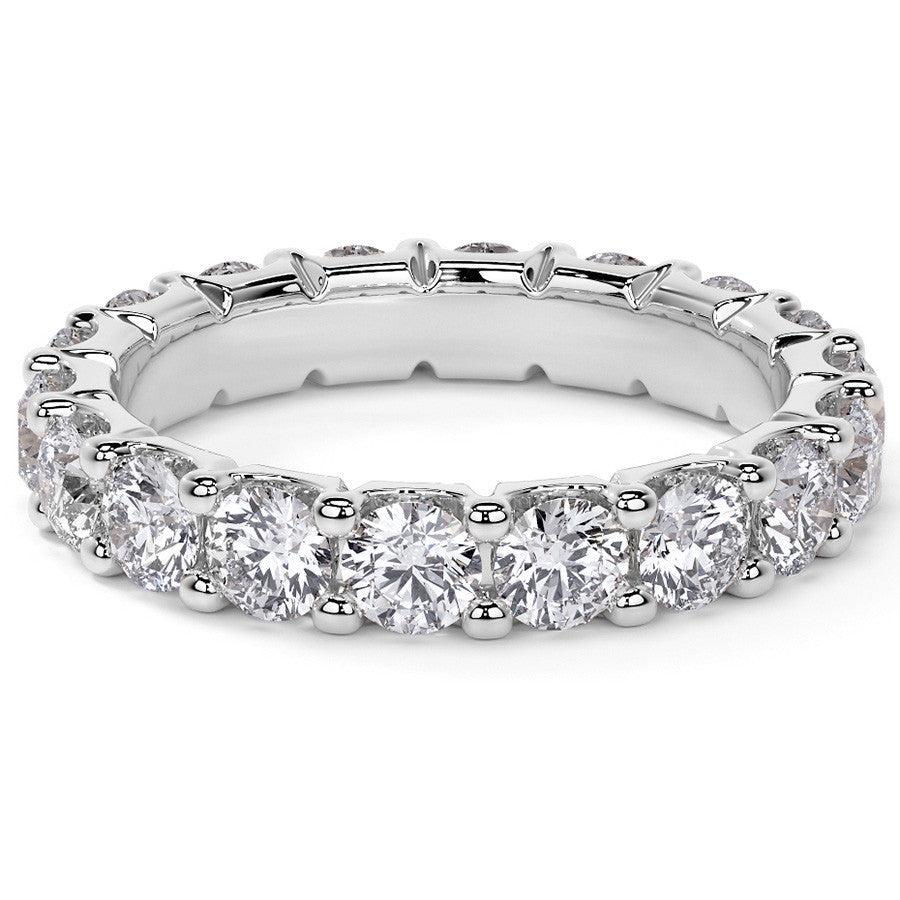 Round Brilliant U-Prong Moissanite Eternity Ring 2.4ct - 2.7ct