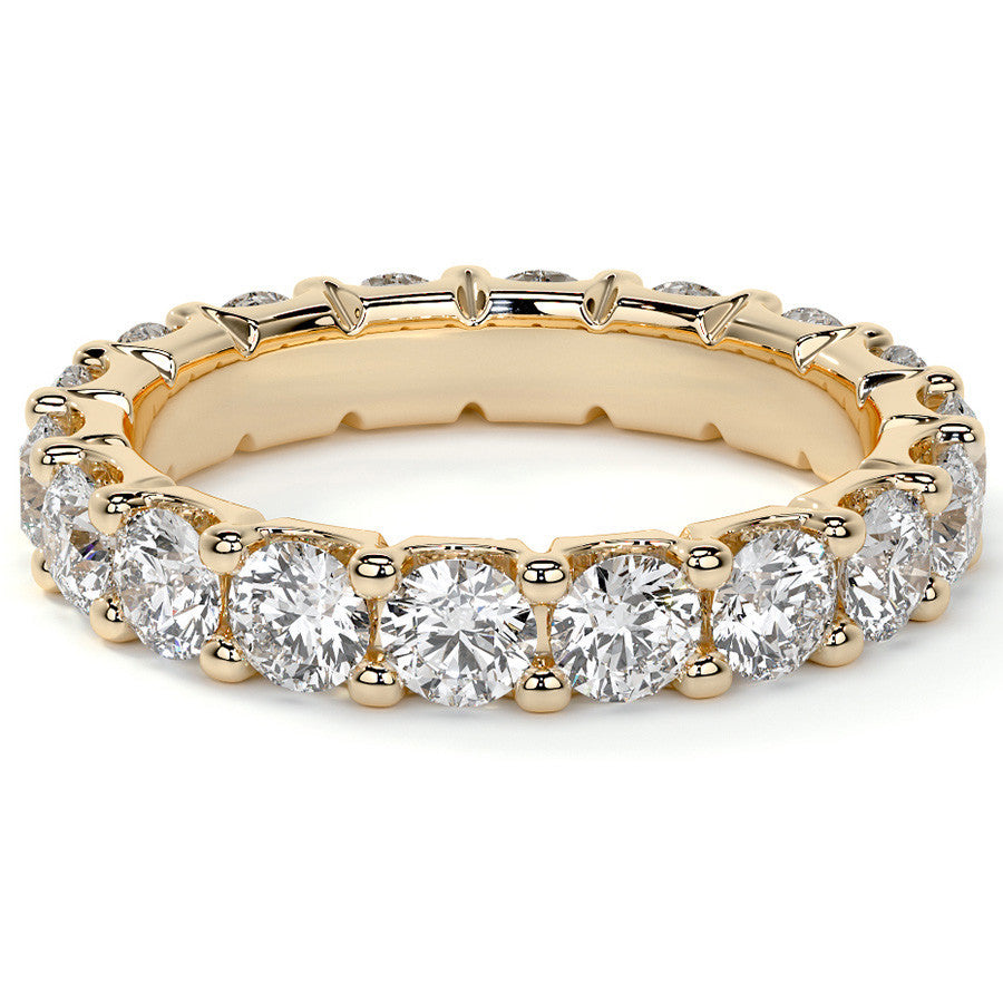 Round Brilliant U-Prong Moissanite Eternity Ring 2.4ct - 2.7ct