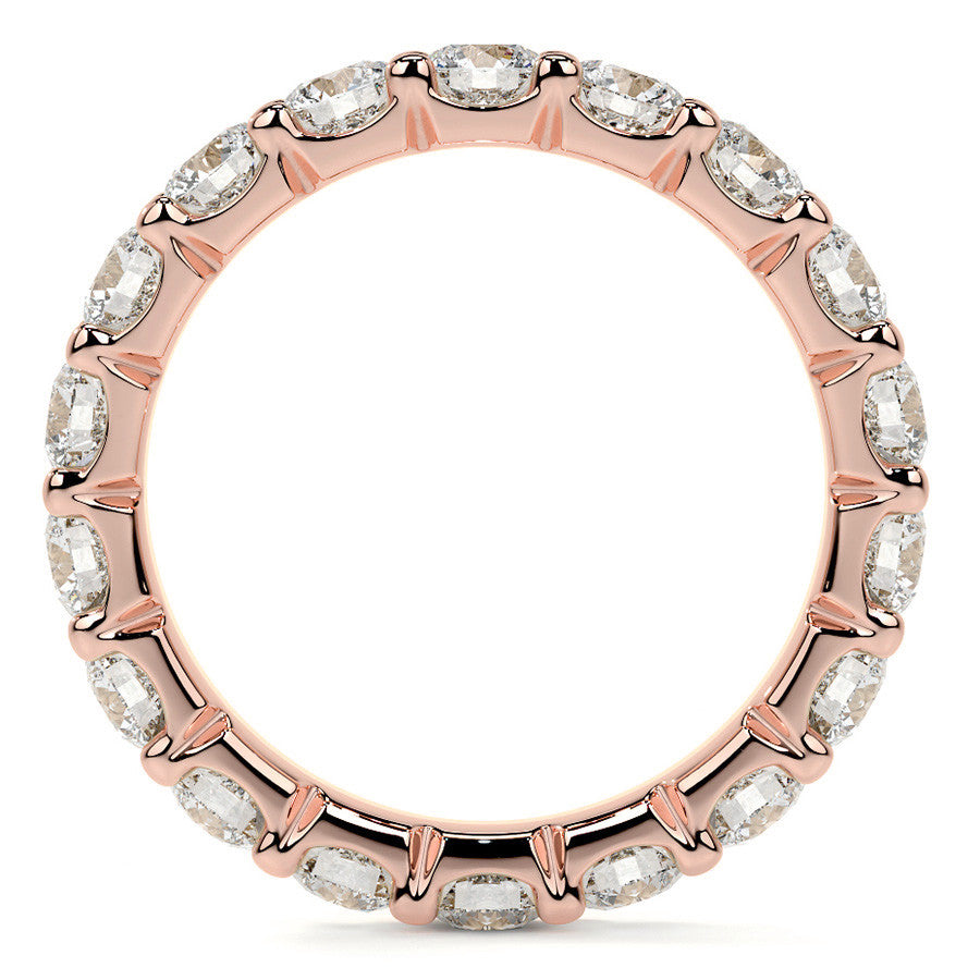 Round Brilliant U-Prong Moissanite Eternity Ring 2.4ct - 2.7ct