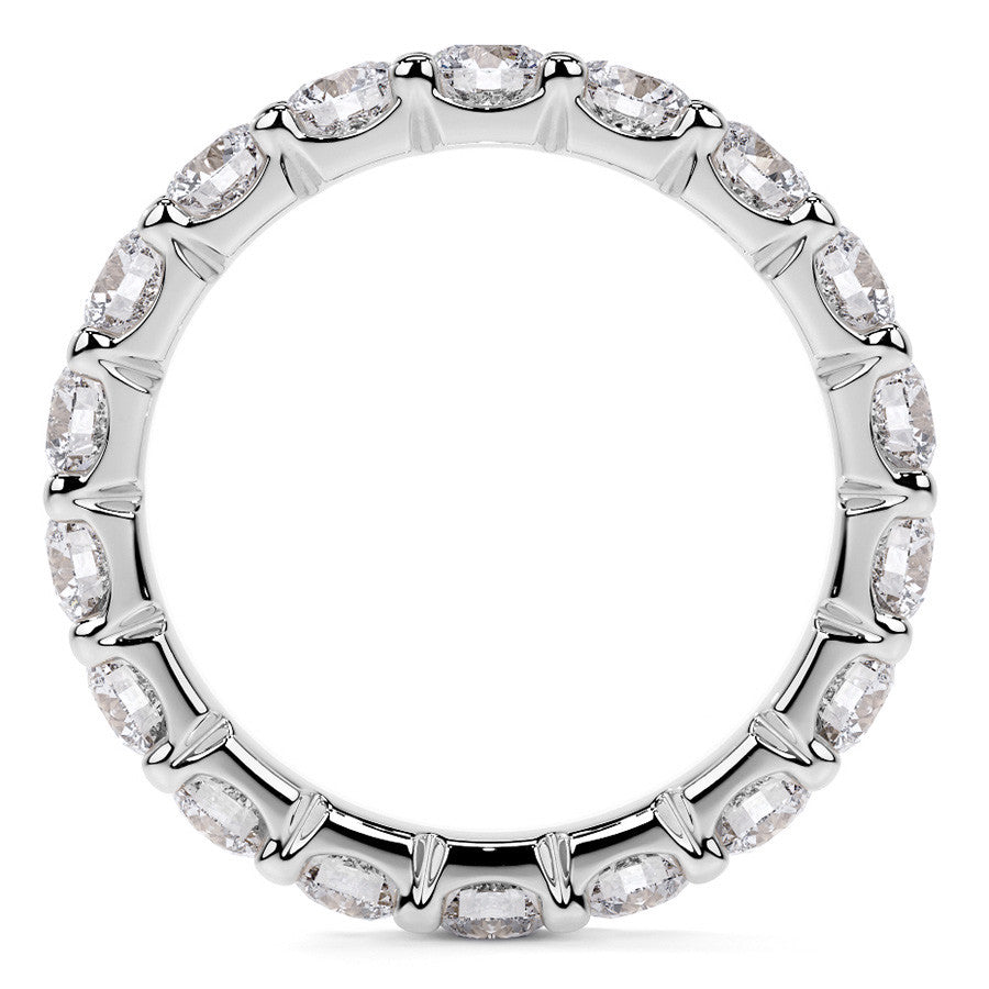 Round Brilliant U-Prong Moissanite Eternity Ring 2.4ct - 2.7ct