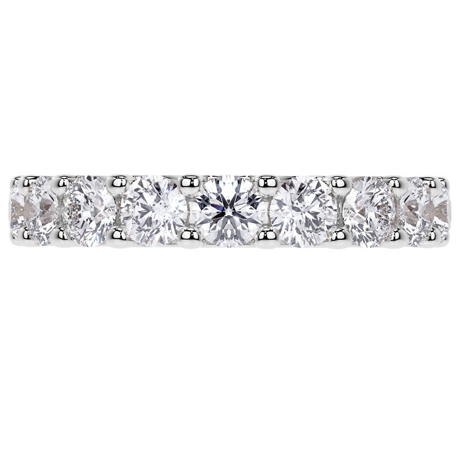 Round Brilliant U-Prong Moissanite Eternity Ring 2.4ct - 2.7ct