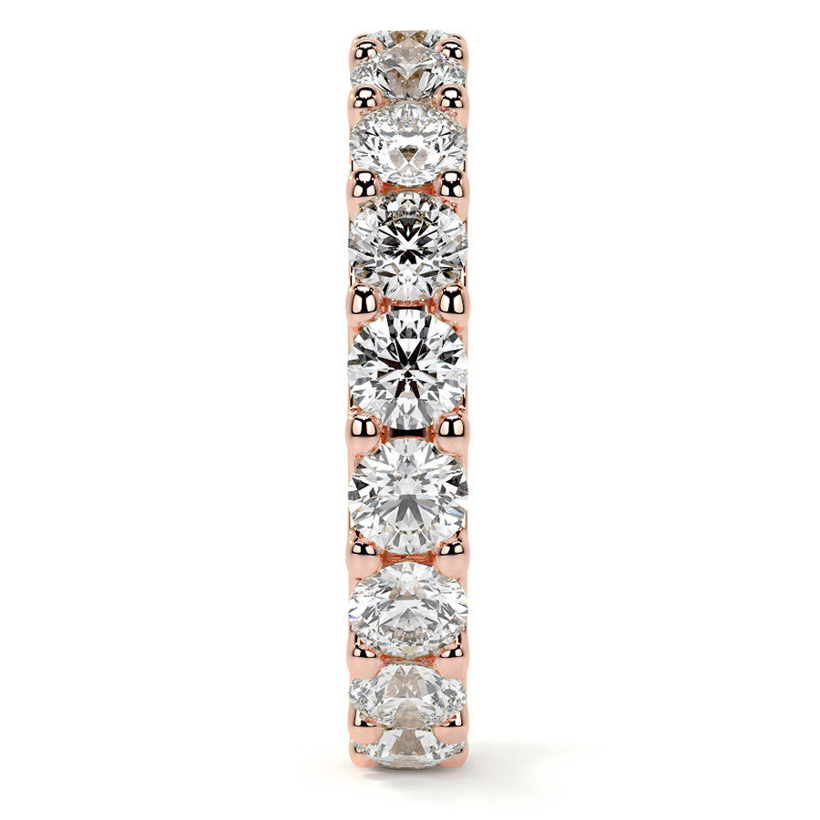 Round Brilliant U-Prong Moissanite Eternity Ring 2.4ct - 2.7ct