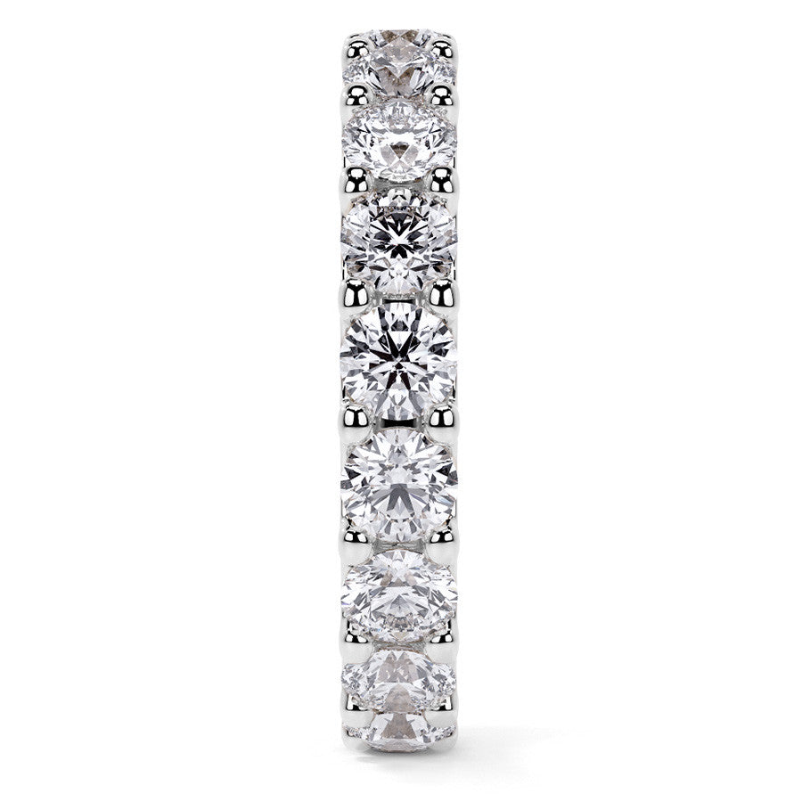 Round Brilliant U-Prong Moissanite Eternity Ring 2.4ct - 2.7ct
