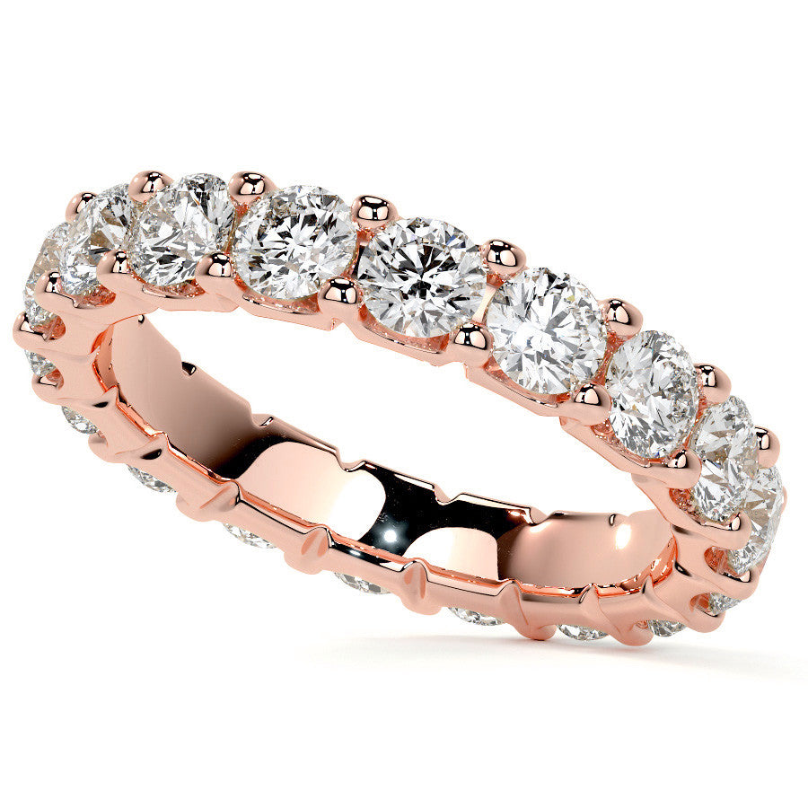 Round Brilliant U-Prong Moissanite Eternity Ring 2.4ct - 2.7ct