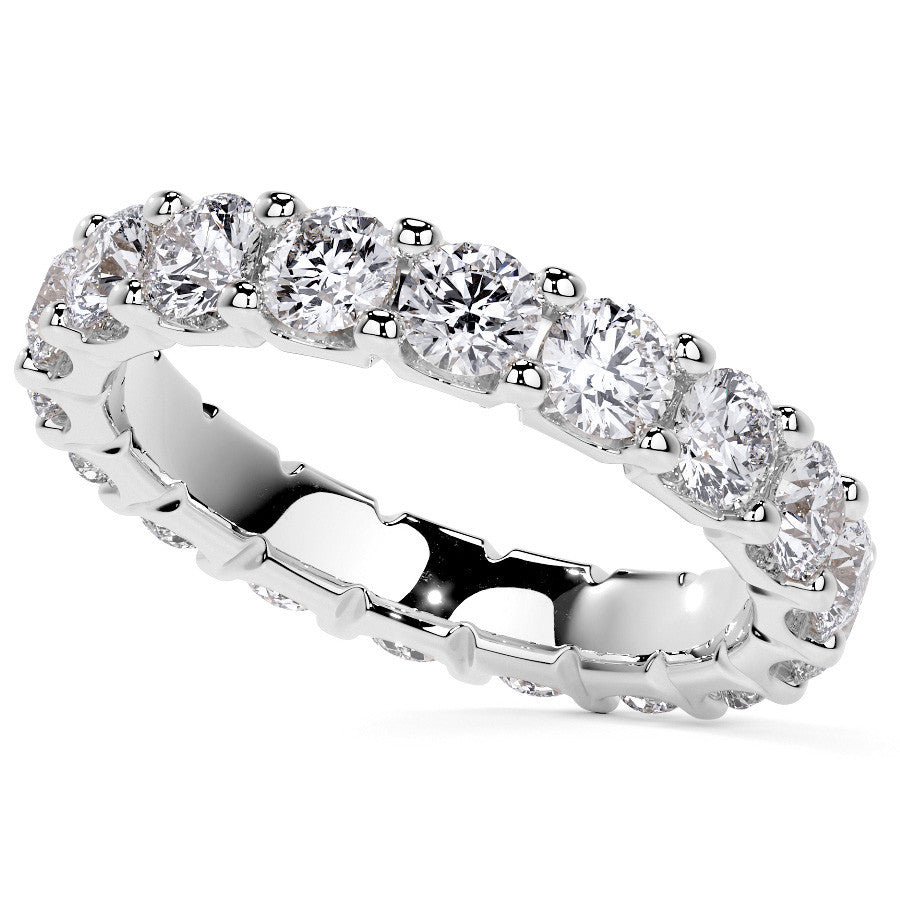 Round Brilliant U-Prong Moissanite Eternity Ring 2.4ct - 2.7ct