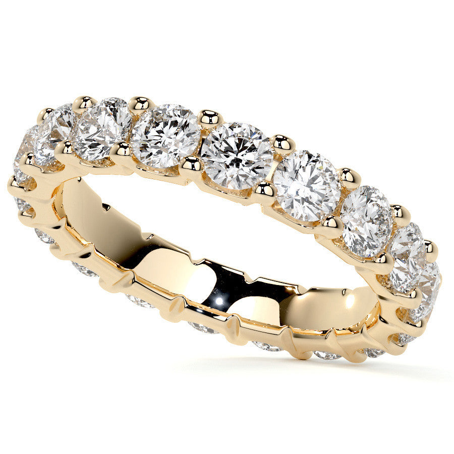 Round Brilliant U-Prong Moissanite Eternity Ring 2.4ct - 2.7ct