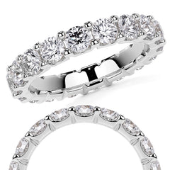 Round Brilliant U-Prong Moissanite Eternity Ring 2.4ct - 2.7ct