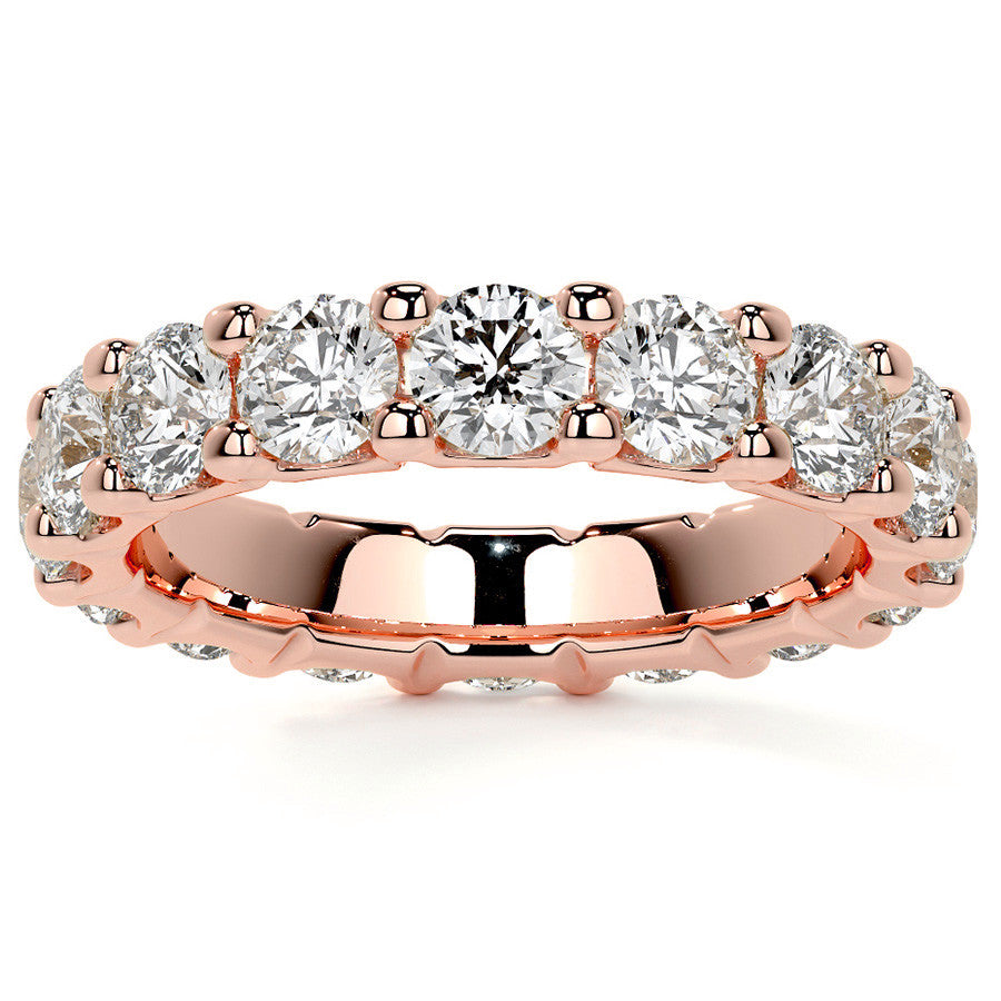 Round Brilliant U-Prong Moissanite Eternity Ring 3.5ct - 4.2ct