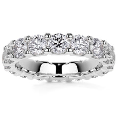 Round Brilliant U-Prong Moissanite Eternity Ring 3.5ct - 4.2ct