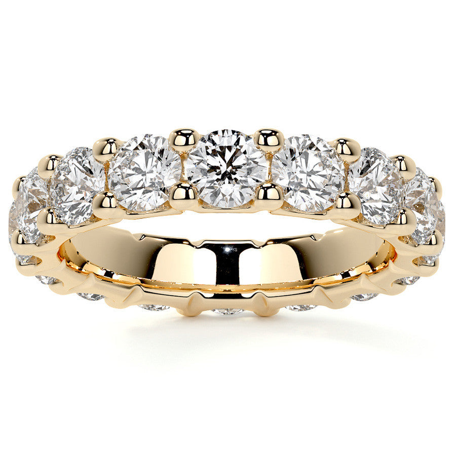 Round Brilliant U-Prong Moissanite Eternity Ring 3.5ct - 4.2ct
