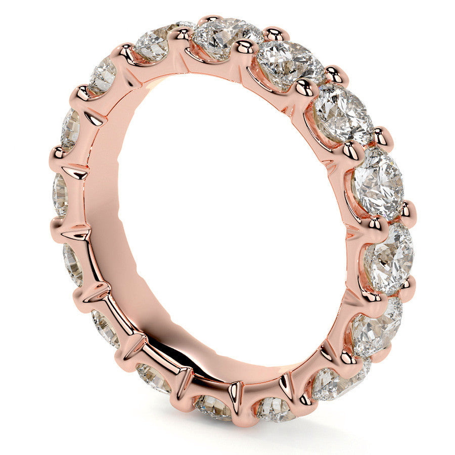 Round Brilliant U-Prong Moissanite Eternity Ring 3.5ct - 4.2ct