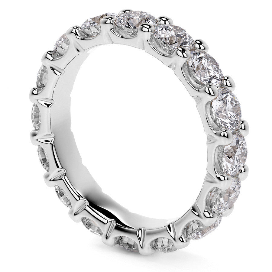 Round Brilliant U-Prong Moissanite Eternity Ring 3.5ct - 4.2ct