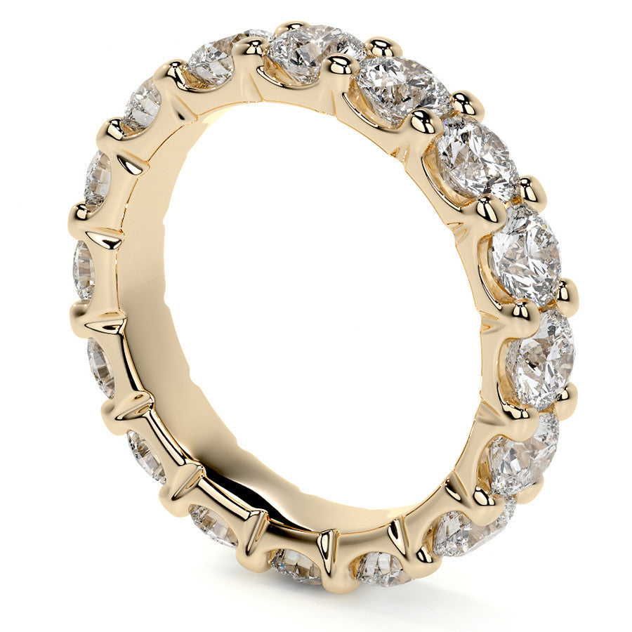 Round Brilliant U-Prong Moissanite Eternity Ring 3.5ct - 4.2ct
