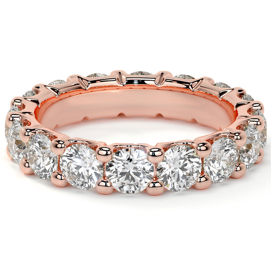 Round Brilliant U-Prong Moissanite Eternity Ring 3.5ct - 4.2ct