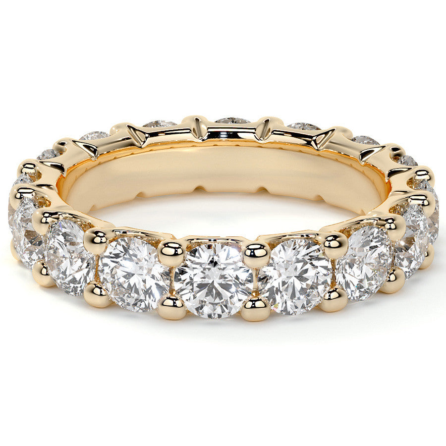 Round Brilliant U-Prong Moissanite Eternity Ring 3.5ct - 4.2ct