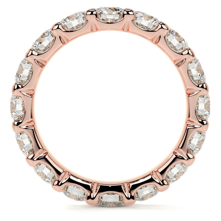 Round Brilliant U-Prong Moissanite Eternity Ring 3.5ct - 4.2ct