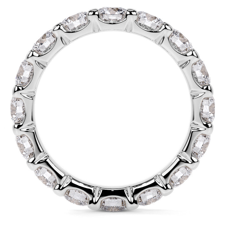 Round Brilliant U-Prong Moissanite Eternity Ring 3.5ct - 4.2ct