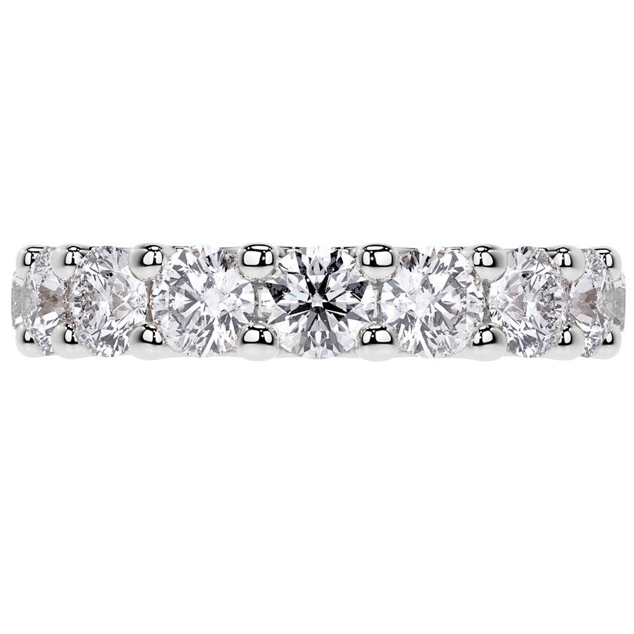 Round Brilliant U-Prong Moissanite Eternity Ring 3.5ct - 4.2ct
