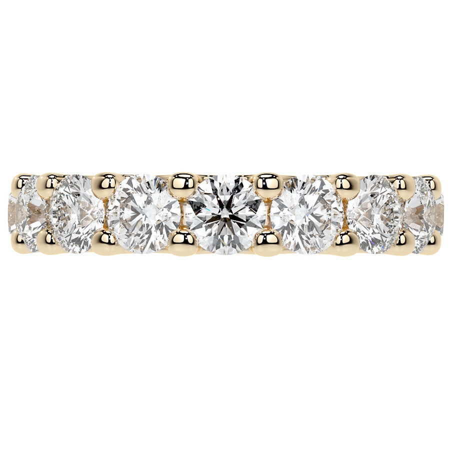 Round Brilliant U-Prong Moissanite Eternity Ring 3.5ct - 4.2ct