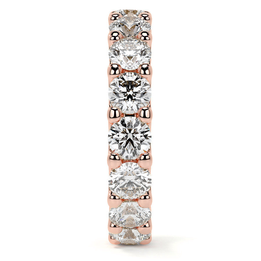 Round Brilliant U-Prong Moissanite Eternity Ring 3.5ct - 4.2ct