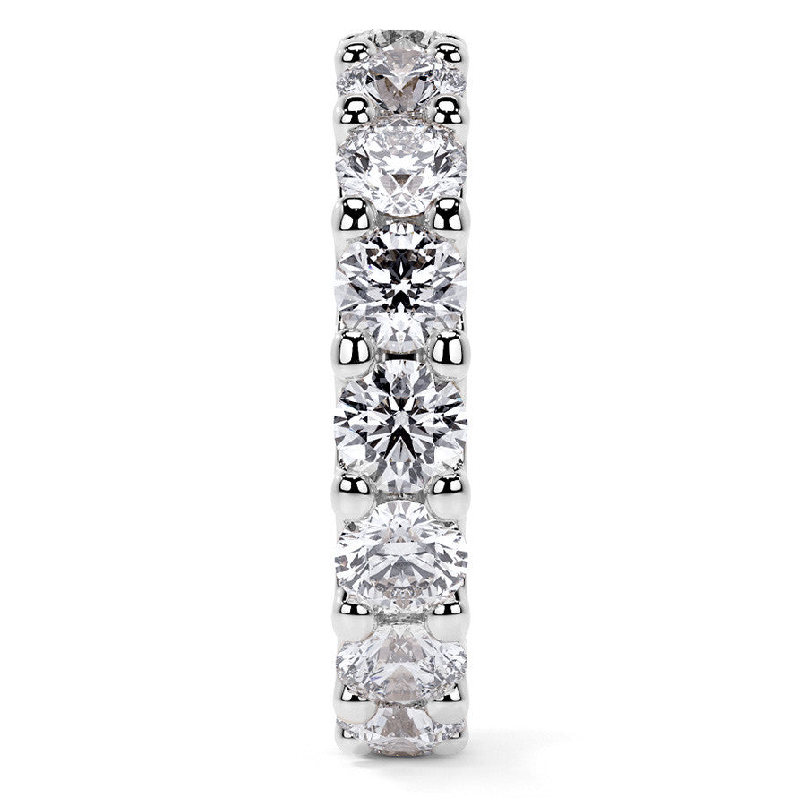 Round Brilliant U-Prong Moissanite Eternity Ring 3.5ct - 4.2ct