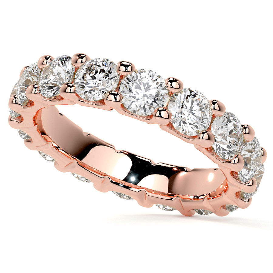 Round Brilliant U-Prong Moissanite Eternity Ring 3.5ct - 4.2ct