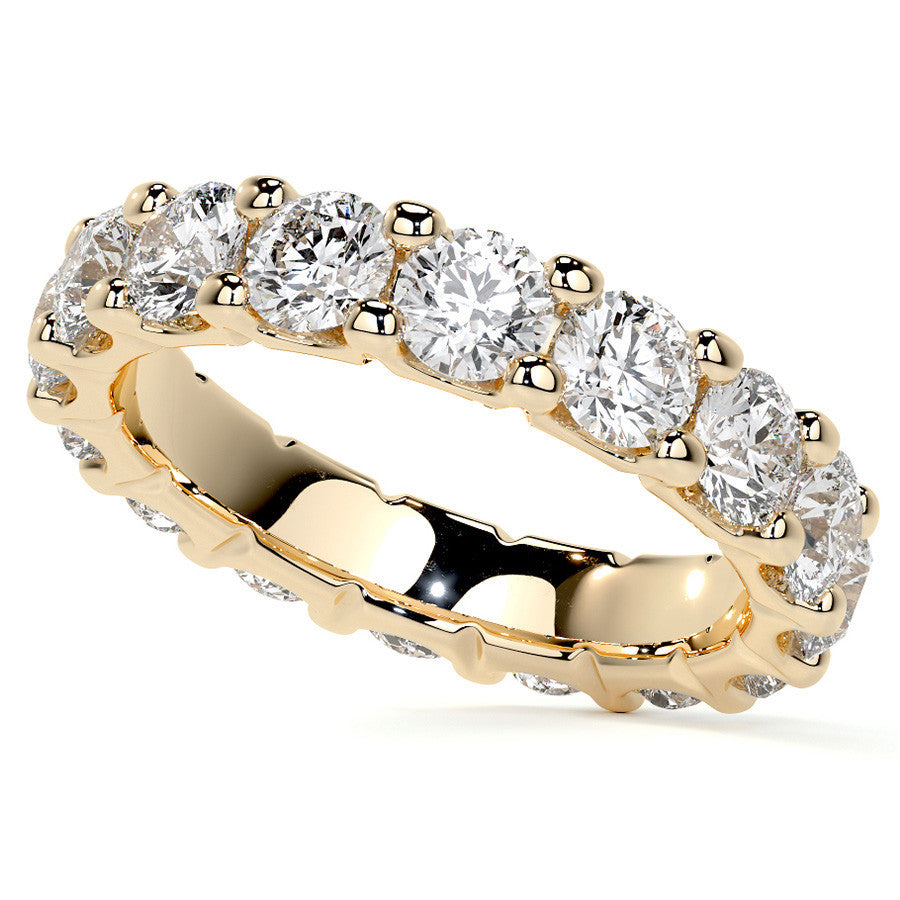 Round Brilliant U-Prong Moissanite Eternity Ring 3.5ct - 4.2ct