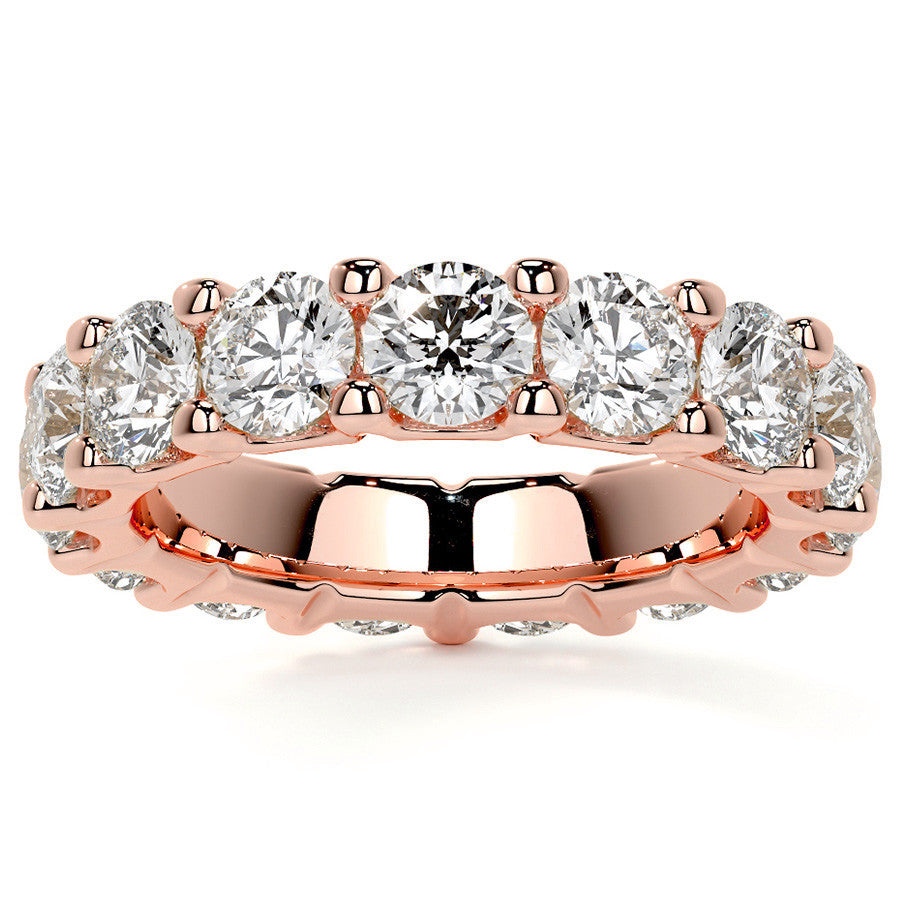 Round Brilliant U-Prong Moissanite Eternity Ring 4.6ct - 5.2ct