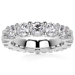 Round Brilliant U-Prong Moissanite Eternity Ring 4.6ct - 5.2ct