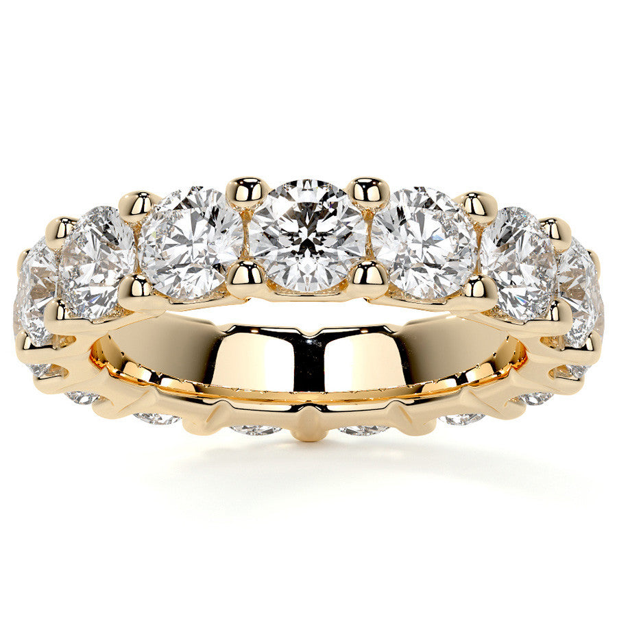 Round Brilliant U-Prong Moissanite Eternity Ring 4.6ct - 5.2ct