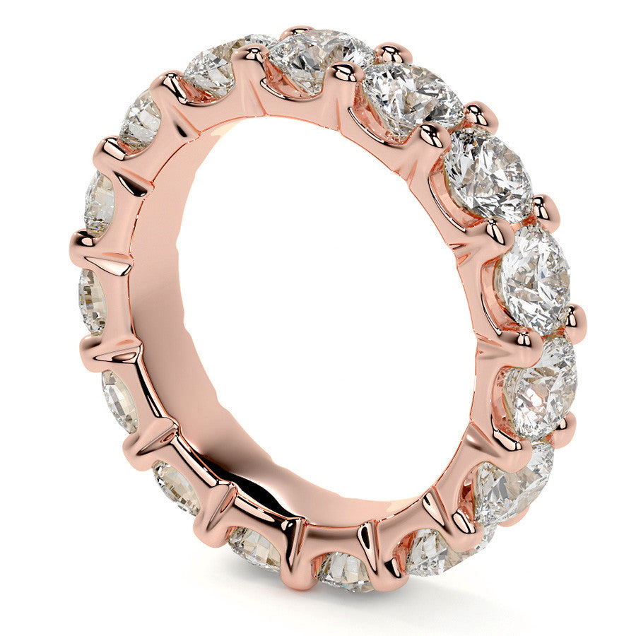 Round Brilliant U-Prong Moissanite Eternity Ring 4.6ct - 5.2ct