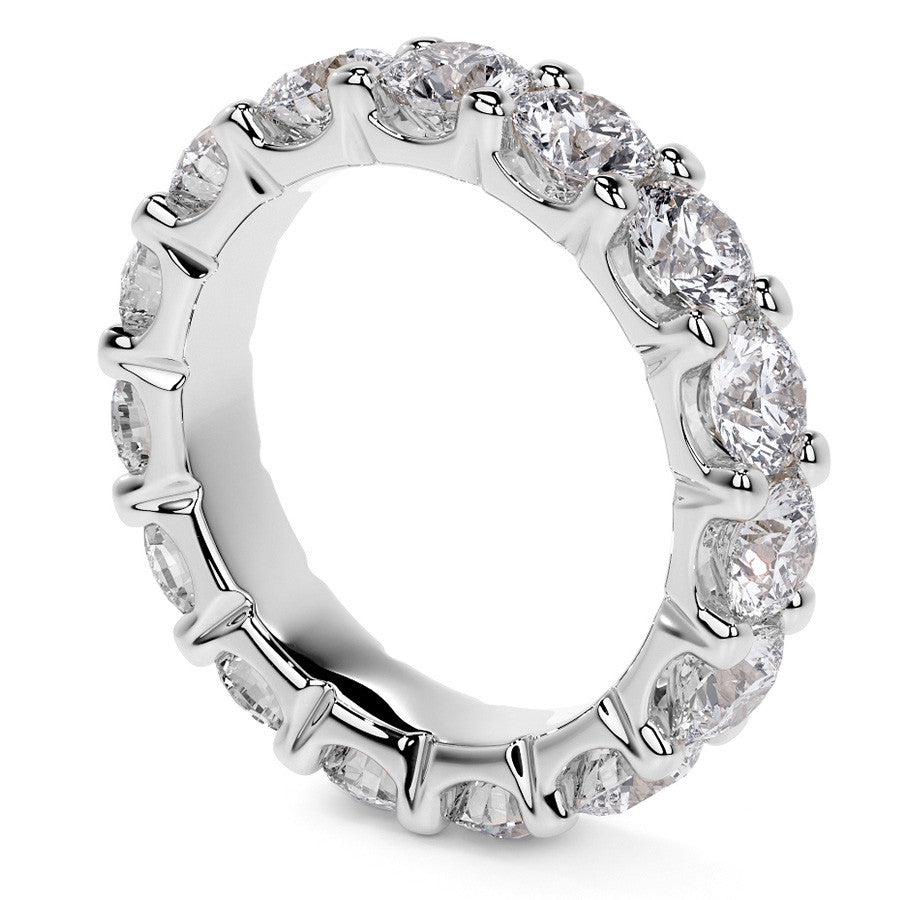 Round Brilliant U-Prong Moissanite Eternity Ring 4.6ct - 5.2ct