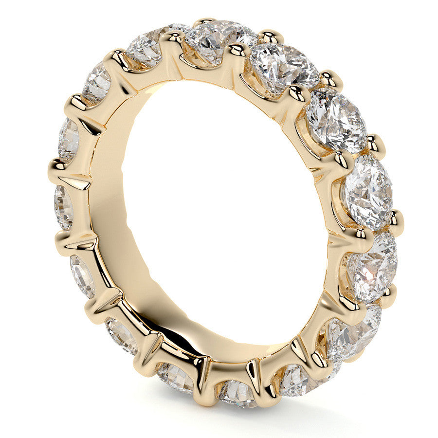 Round Brilliant U-Prong Moissanite Eternity Ring 4.6ct - 5.2ct