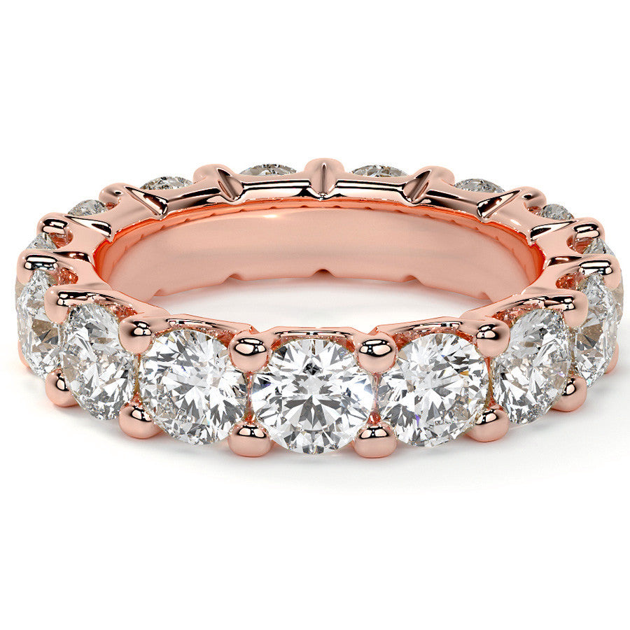 Round Brilliant U-Prong Moissanite Eternity Ring 4.6ct - 5.2ct