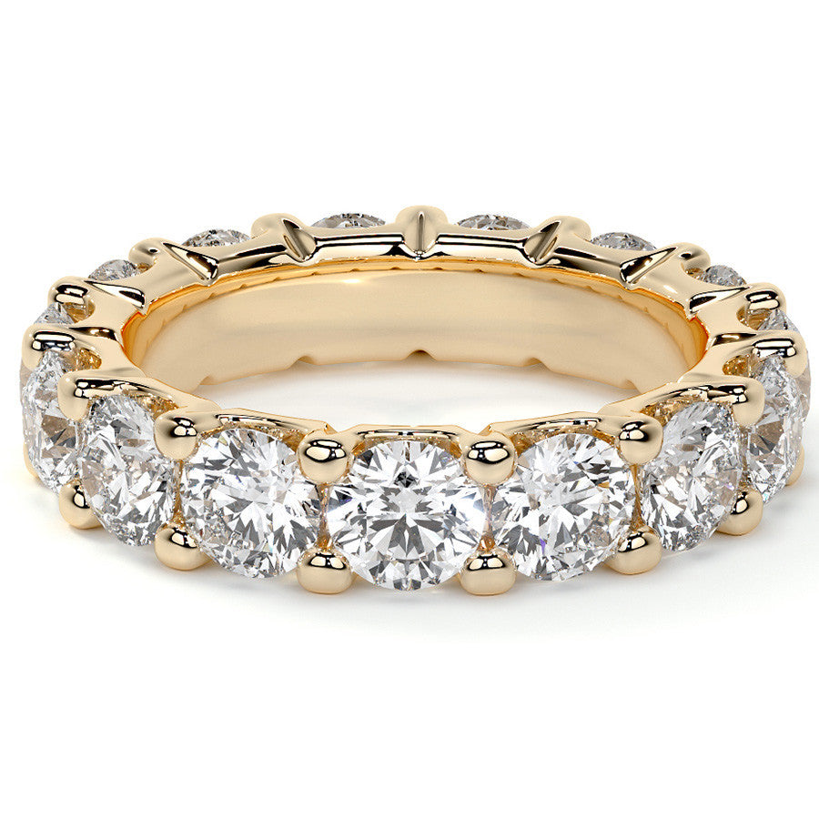 Round Brilliant U-Prong Moissanite Eternity Ring 4.6ct - 5.2ct
