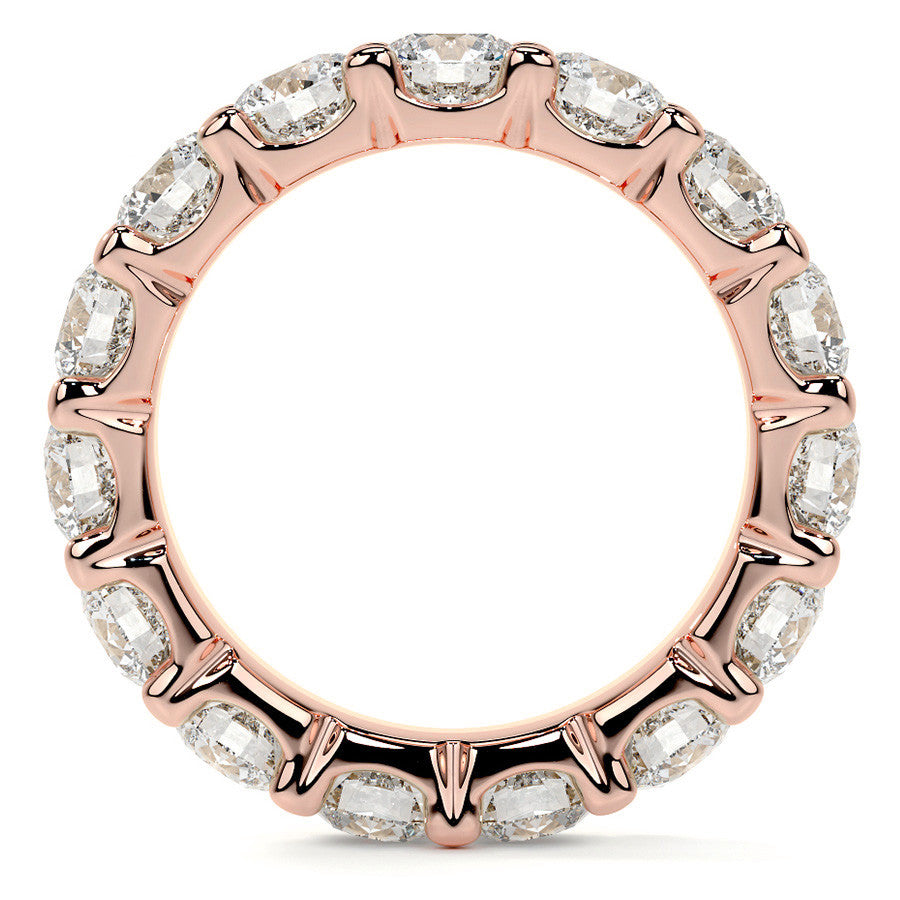 Round Brilliant U-Prong Moissanite Eternity Ring 4.6ct - 5.2ct