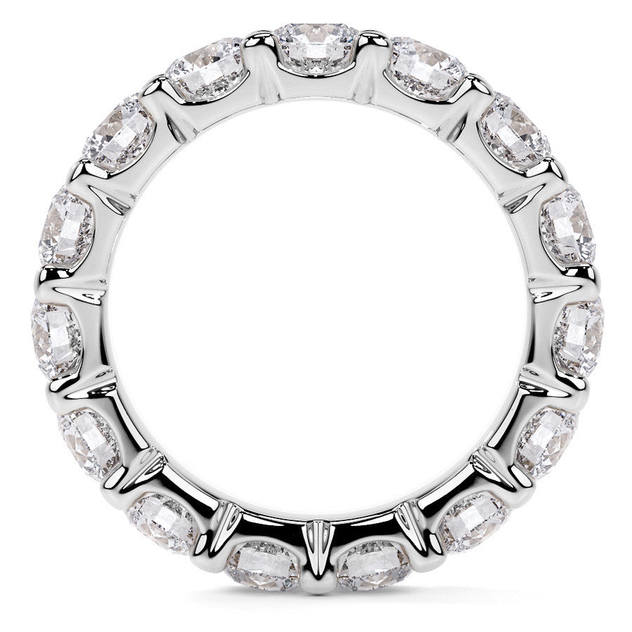 Round Brilliant U-Prong Moissanite Eternity Ring 4.6ct - 5.2ct
